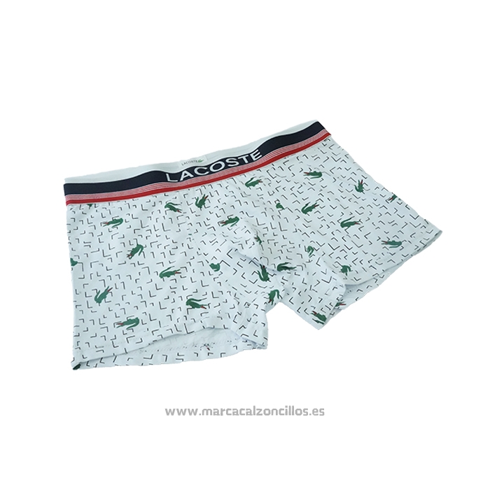 Boxer Lacoste Hombre Prints Colors Blanco Verde